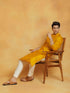 Men's Mustard Silk Blend Kurta